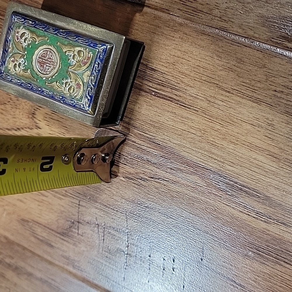 Antique Cloisonne Brass Cigarette & Matchbox Holder - Picture 14 of 14
